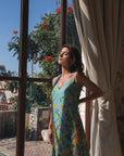 Savannah Dress Flower Press Blue