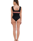 Penn Solid Tankini Black/Pink