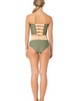 Leia Solid Two Piece - Olive Green