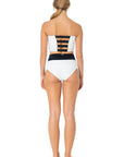 Leia Solid Two Piece - White/Black