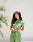 Summer Long Dress Solid Green