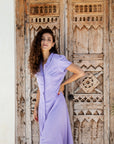 Summer Long Dress Solid Purple