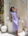 Summer Long Dress Solid Purple
