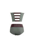 Leia Solid Two Piece - Basil
