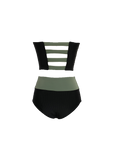 Leia Solid Two Piece (Black/Green)