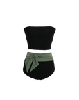 Leia Solid Two Piece (Black/Green)
