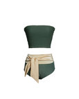 Leia Solid Two Piece - Olive Green