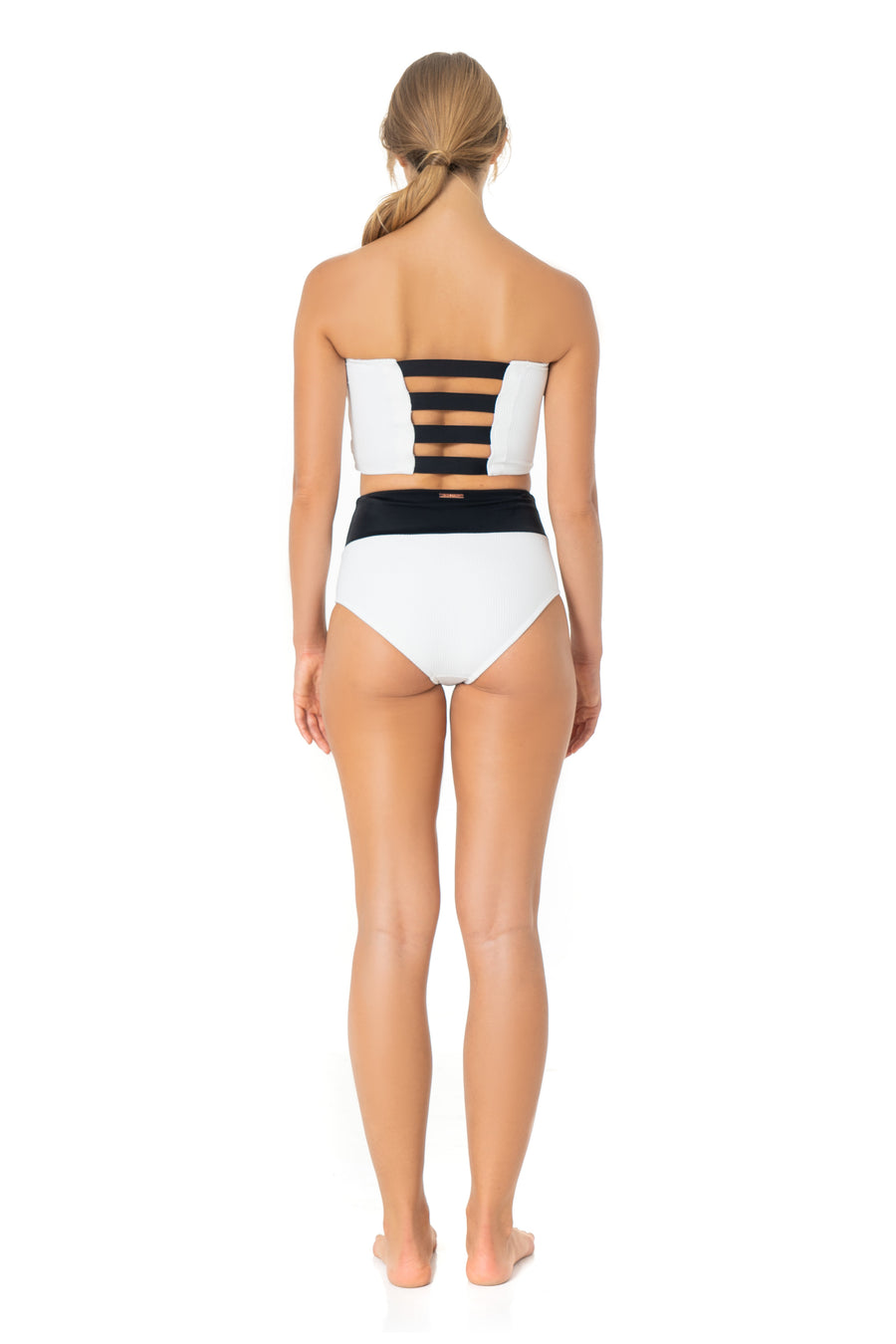 Leia Solid Two Piece - White/Black