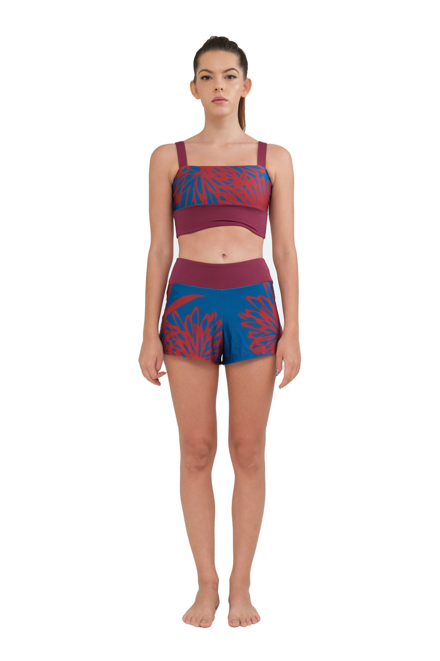 Marilyn Two Piece Midnight Bloom Red