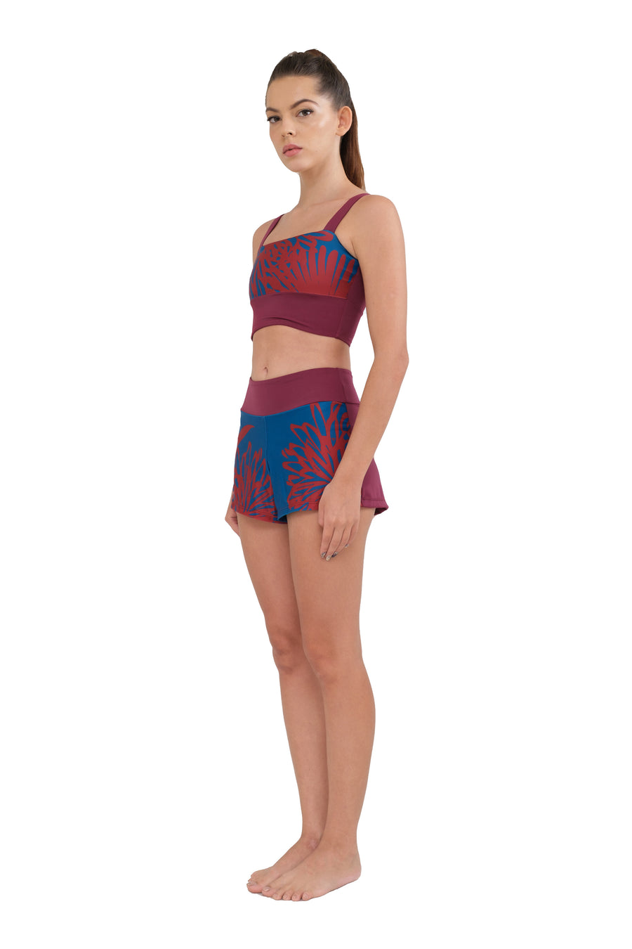 Marilyn Two Piece Midnight Bloom Red