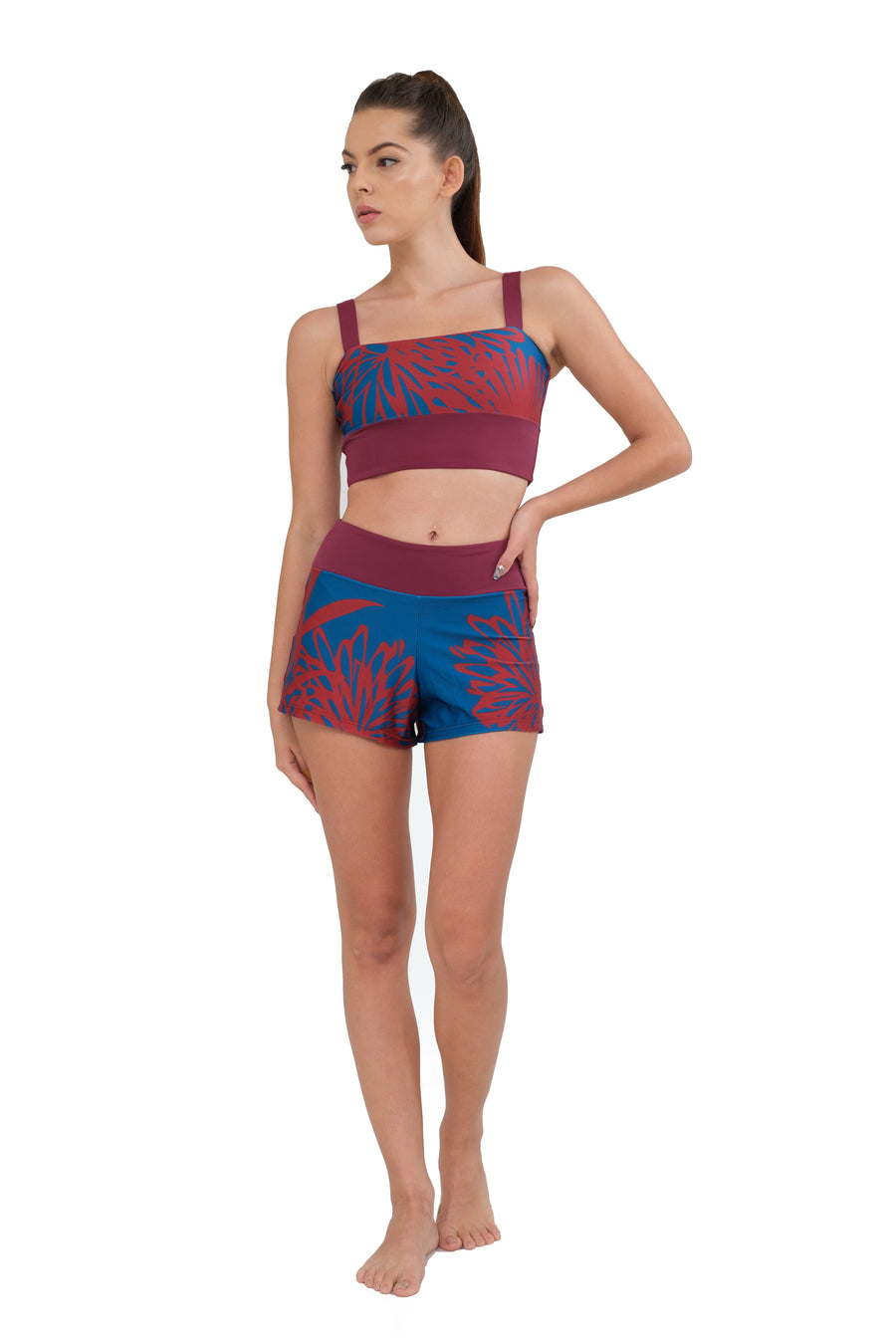 Marilyn Two Piece Midnight Bloom Red