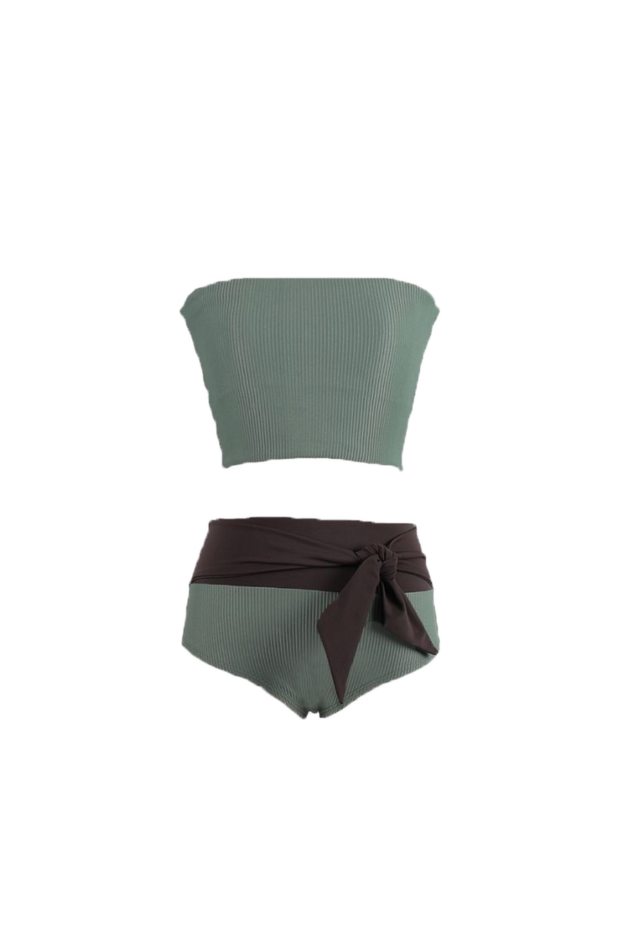 Leia Solid Two Piece - Basil