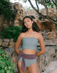 Leia Solid Two Piece - Basil